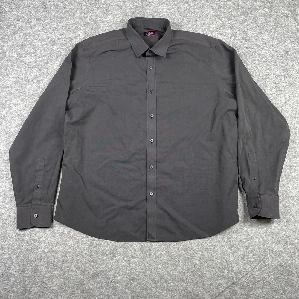 UNTUCKit Button Down Shirt Mens Large Grey Gladstone Relaxed Wrinkle Free Cotton